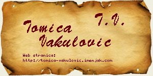 Tomica Vakulović vizit kartica